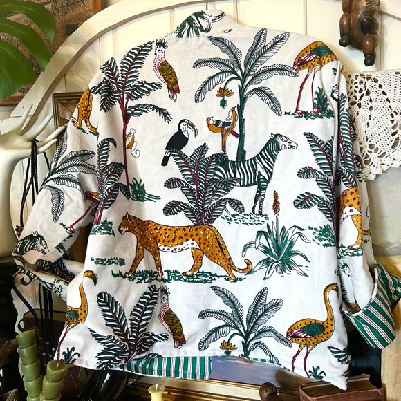 #81 New! Jungle Jynx Velvet Suzani Style Jacket With Stripped Lining - Picture 8 of 8